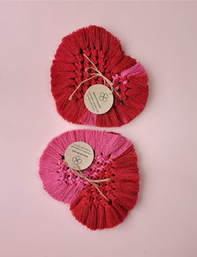 Base para copos em macramé – trevo da sorte