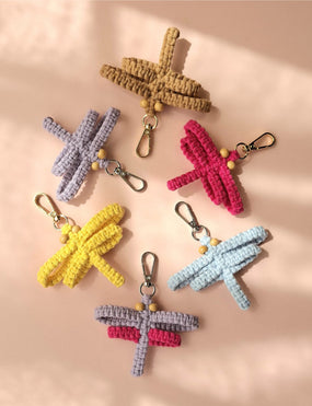 Porta-chaves em Macramé Libelinha